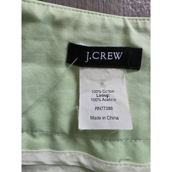J.Crew Mint Green Pleated A-Line Skirt Womens 6 100% Cotton Lined - Picture 5 of 6